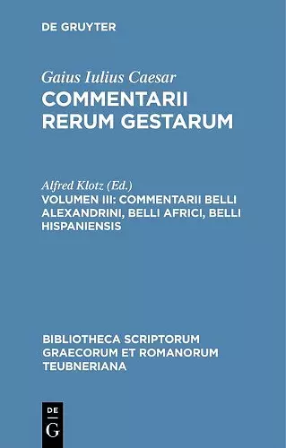 Commentarii, vol. III cover