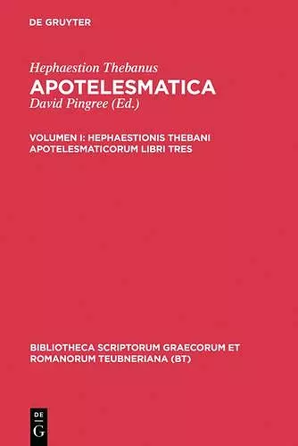 Apotelesmaticorum, vol. I cover