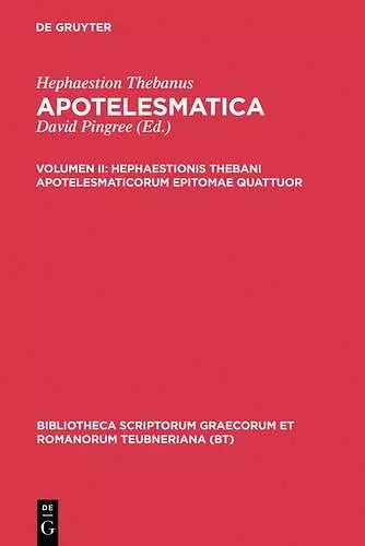 Apotelesmaticorum, vol. II cover
