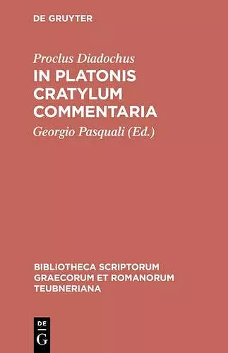 In Platonis Cratylum Commenta CB cover