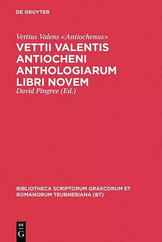 Anthologiarum Libri Novem cover