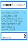 Die Haftung Bei Gesundheitsschaeden Infolge Medizinischer Betreuung in Der Ddr cover