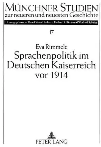 Sprachenpolitik Im Deutschen Kaiserreich VOR 1914 cover