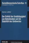 Der Einfluß Der Unabhaengigkeit Von Notenbanken Auf Die Stabilitaet Des Geldwertes cover