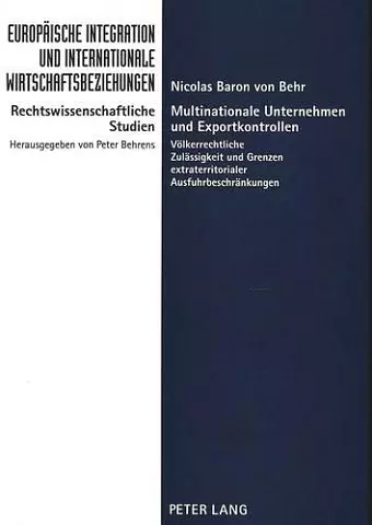 Multinationale Unternehmen Und Exportkontrollen cover