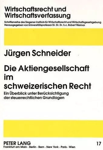 Die Aktiengesellschaft Im Schweizerischen Recht cover