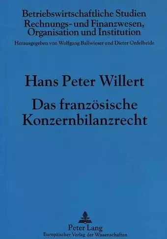 Das Franzoesische Konzernbilanzrecht cover