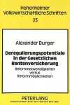 Deregulierungspotentiale in Der Gesetzlichen Rentenversicherung cover