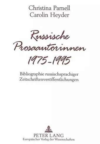 Russische Prosaautorinnen 1975-1995 cover