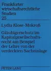 Glaeubigerschutz Im Kapitalgesellschaftsrecht Am Beispiel Der Lehre Von Der Verdeckten Sacheinlage cover