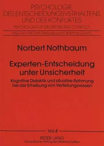 Experten-Entscheidung Unter Unsicherheit cover