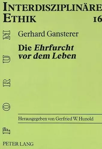 Die «Ehrfurcht VOR Dem Leben» cover