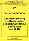 Demokratisierung Und Reform Des Politischen Systems Auf Taiwan Seit 1990 cover