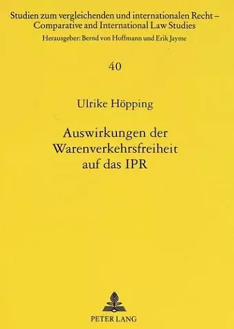 Auswirkungen Der Warenverkehrsfreiheit Auf Das Ipr cover