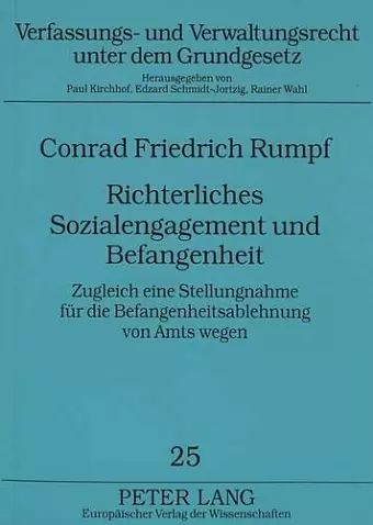 Richterliches Sozialengagement Und Befangenheit cover