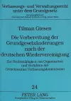 Die Vorbereitung Der Grundgesetzaenderungen Nach Der Deutschen Wiedervereinigung cover