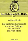 Das Kursaechsische Postrecht Von Seinen Anfaengen Bis Zum Ende Des Alten Reichs cover