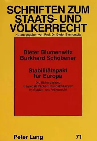 Stabilitaetspakt Fuer Europa cover