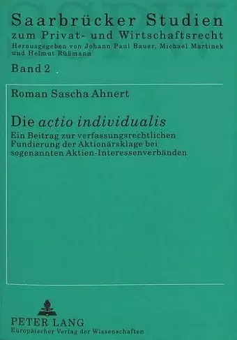 Die «Actio Individualis» cover