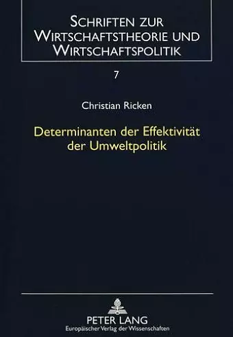 Determinanten Der Effektivitaet Der Umweltpolitik cover