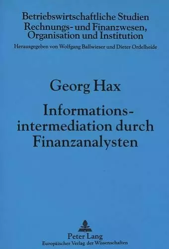 Informationsintermediation Durch Finanzanalysten cover