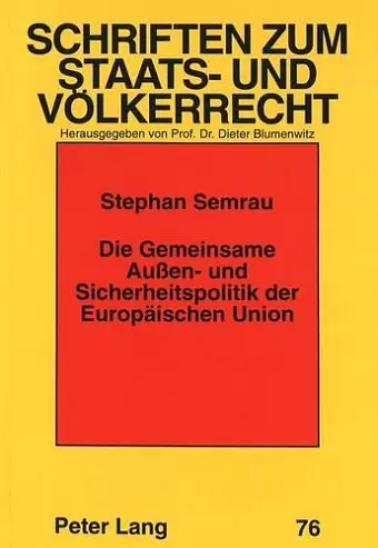 Die Gemeinsame Außen- Und Sicherheitspolitik Der Europaeischen Union cover