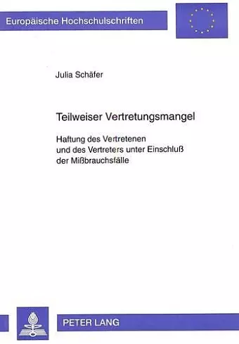 Teilweiser Vertretungsmangel cover