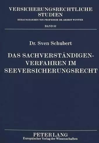 Das Sachverstaendigenverfahren Im Seeversicherungsrecht cover