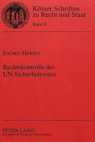 Rechtskontrolle Des Un-Sicherheitsrates cover