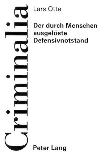 Der Durch Menschen Ausgeloeste Defensivnotstand cover