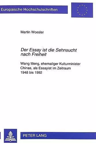 «Der Essay Ist Die Sehnsucht Nach Freiheit» cover