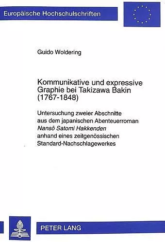 Kommunikative Und Expressive Graphie Bei Takizawa Bakin (1767-1848) cover