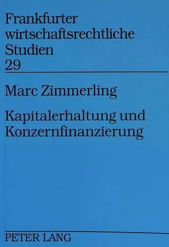 Kapitalerhaltung Und Konzernfinanzierung cover