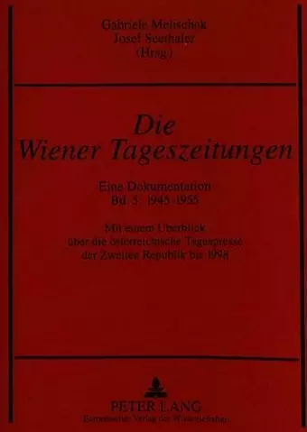 Die Wiener Tageszeitungen cover