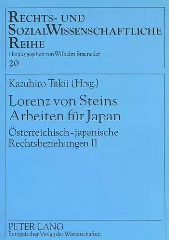 Lorenz Von Steins Arbeiten Fuer Japan cover