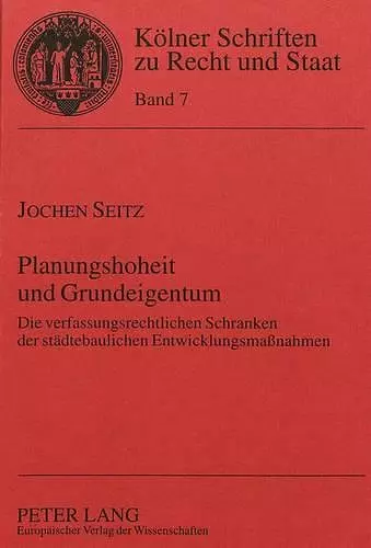 Planungshoheit Und Grundeigentum cover