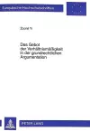 Das Gebot Der Verhaeltnismaeßigkeit in Der Grundrechtlichen Argumentation cover