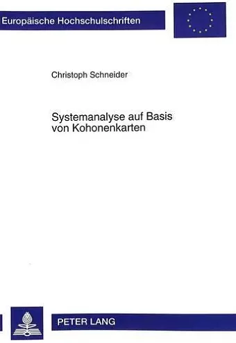 Systemanalyse Auf Basis Von Kohonenkarten cover