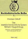 Das Staatskirchenrechtliche System Wilhelm Traugott Krugs cover