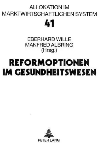 Reformoptionen Im Gesundheitswesen cover