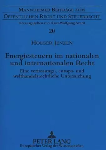 Energiesteuern Im Nationalen Und Internationalen Recht cover