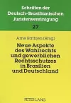 Neue Aspekte Des Wahlrechts Und Gewerblichen Rechtsschutzes in Brasilien Und Deutschland cover