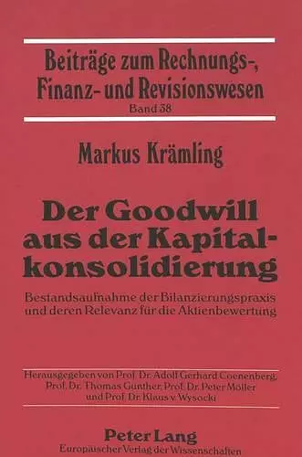 Der Goodwill Aus Der Kapitalkonsolidierung cover