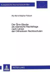 Der Ginn-Glaube ALS Islamische Rechtsfrage Nach Lehren Der Orthodoxen Rechtsschulen cover