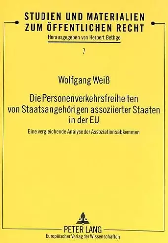 Die Personenverkehrsfreiheiten Von Staatsangehoerigen Assoziierter Staaten in Der Eu cover