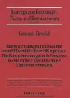 Bewertungsrelevanz Veroeffentlichter Kapitalflußrechnungen Boersennotierter Deutscher Unternehmen cover