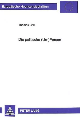 Die Politische (Un-)Person cover