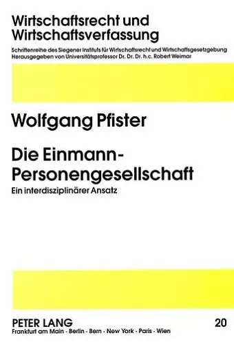 Die Einmann-Personengesellschaft cover