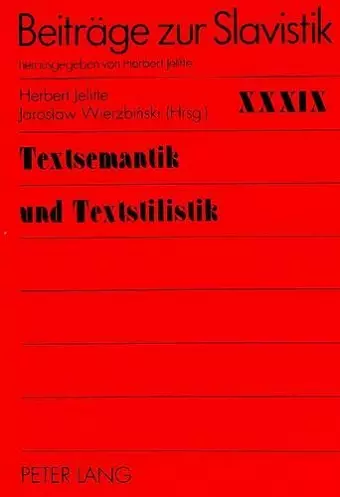 Textsemantik und Textsilistik cover