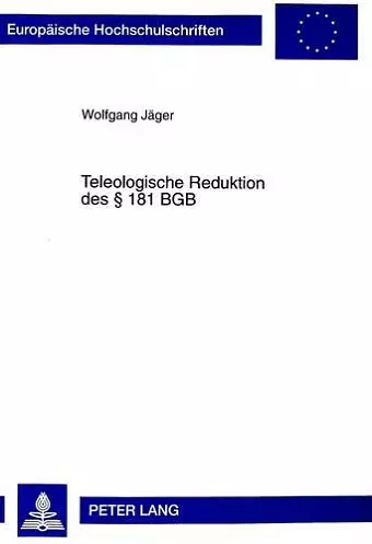 Teleologische Reduktion Des § 181 Bgb cover